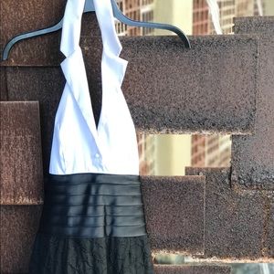 Jessica Simpson formal tuxedo dress.